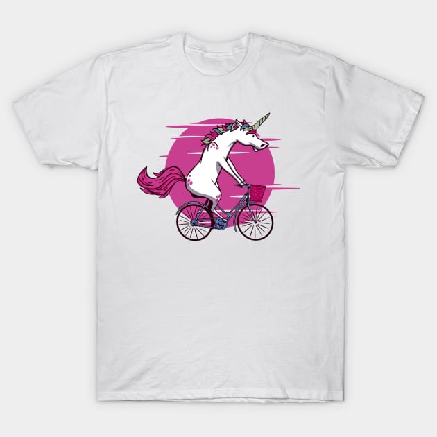 Unicorn Bicycle T-Shirt by aaallsmiles